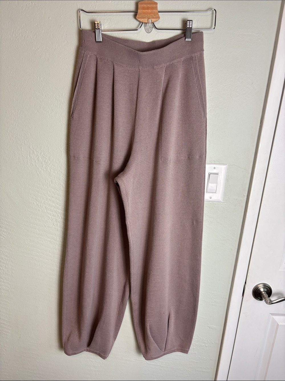 Cozy Knit Joggers in Mauve - Women's Relaxed Track Pants